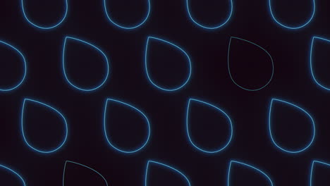 blue neon drops water pattern on black gradient