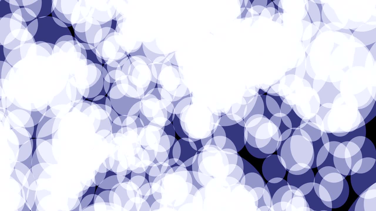 Abstract transparent dots is random moving animation on blue background. Animation of seamless loop