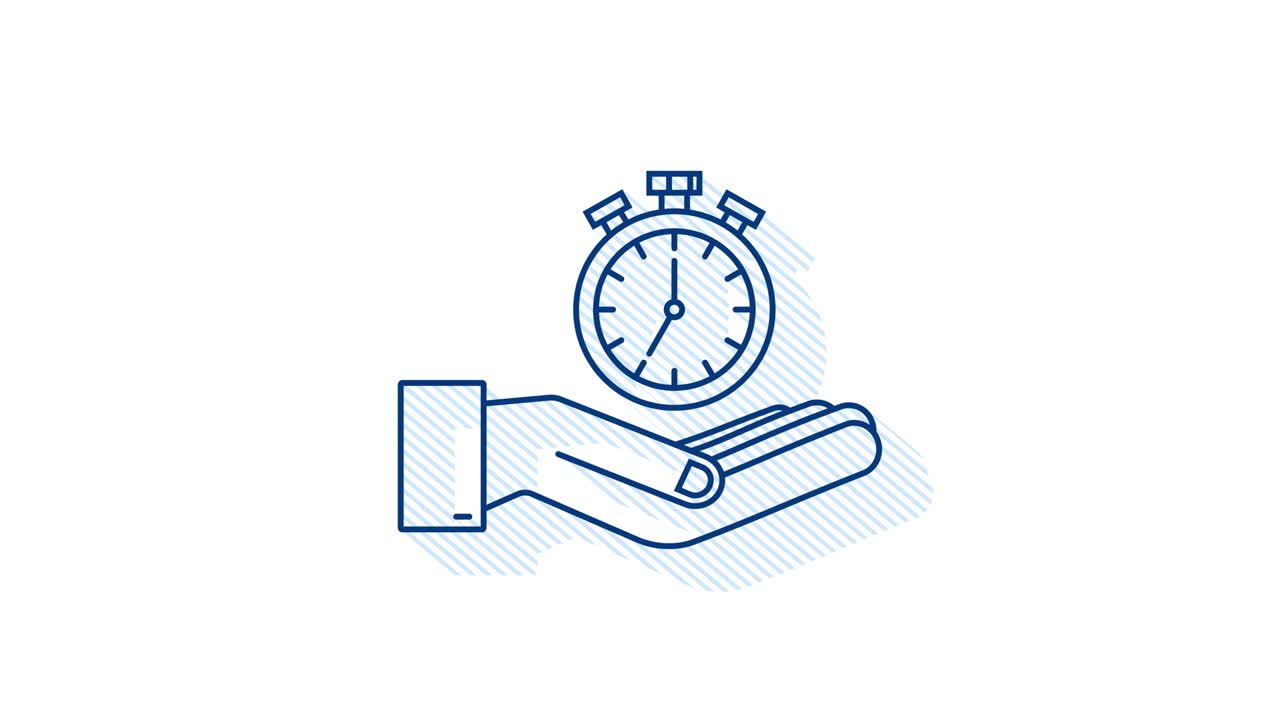 Shadow Timer in hand. Icon with timer. Business concept. Watch, time icon, clock. motion graphic.