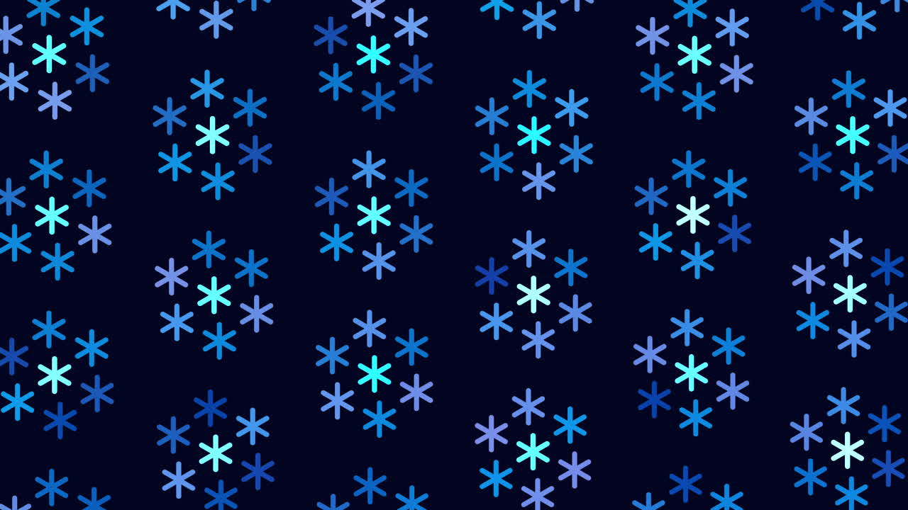 Abstract neon snowflakes pattern