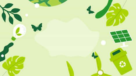 motion graphic of flat world environment day background