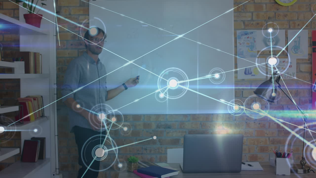 animación de la red de conexiones a través de un maestro caucásico