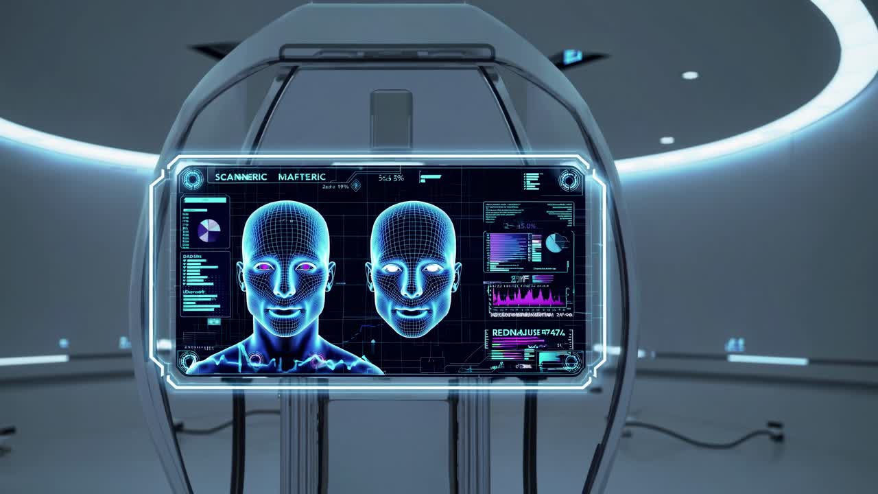 Futuristic Medical Scanner with Facial Recognition