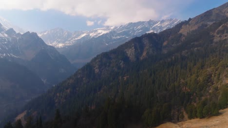 Footage-of-Lahaul,-Spiti-Valley-showing-Winer-colours-of-the-frozen-mountains-of-the-Himalayas