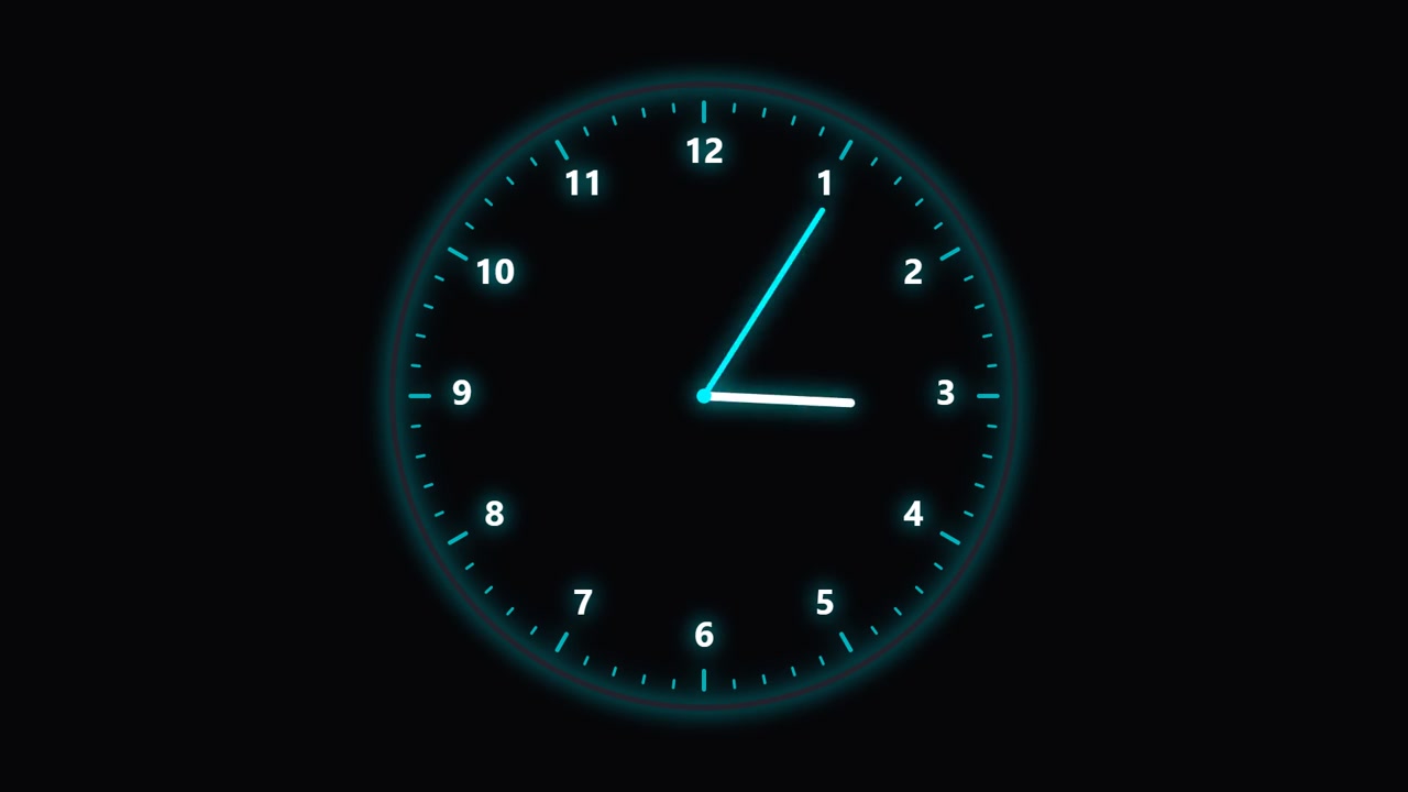 Digital Clock Face Spinning Rapidly Through Time