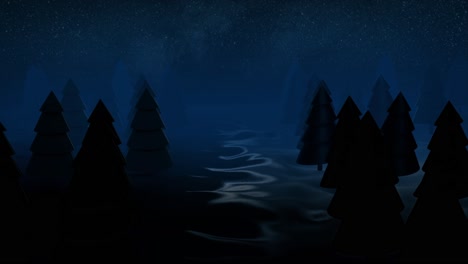 bosque oscuro por la noche