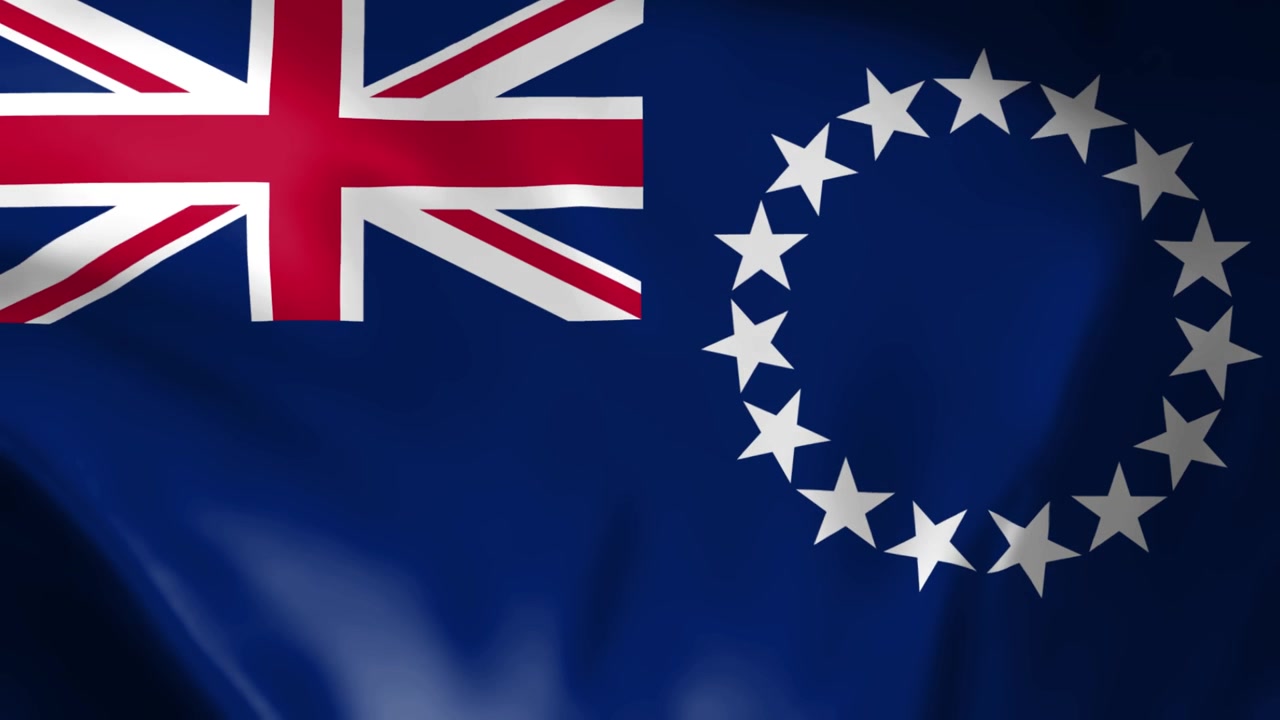 Bandera de las Islas Cook ondeando