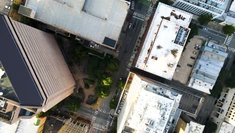 downtown richmond, virginia (usa) | top down aerial view panning up | summer 2021