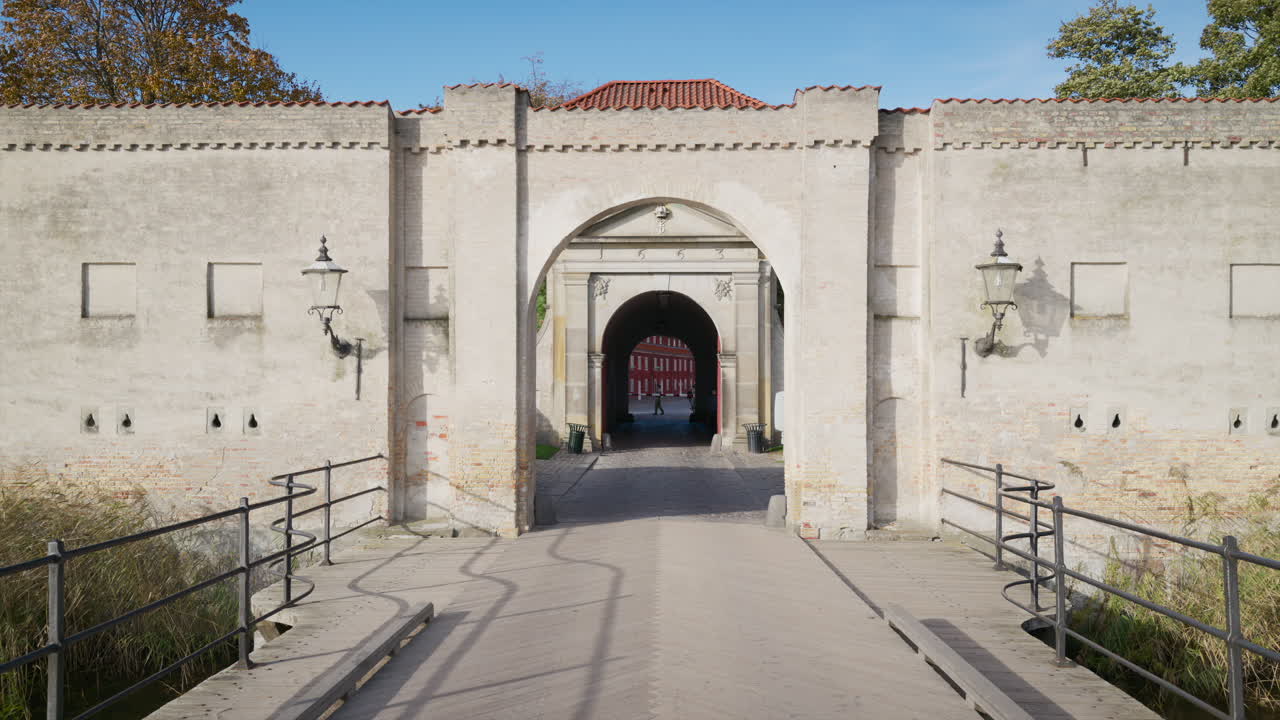 View of the entrance of the Kastellet Citadel in the city centre of Copenhagen, Denmark