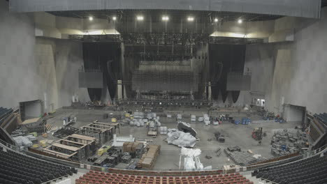 timelapse building stage in stadium