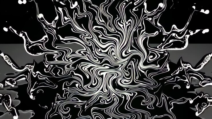 Black and White Liquid Splash Art