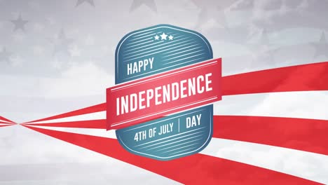 feliz día de la independencia, 4 de julio texto en una insignia