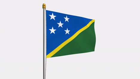 vídeo en bucle de la bandera de las islas salomón revoloteando en el viento, vídeo en cámara lenta de 4k, con canal alfa