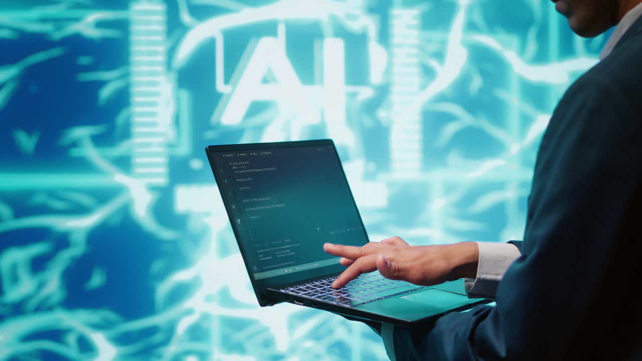 cierre del técnico que escribe código para el desarrollo de aplicaciones de ia