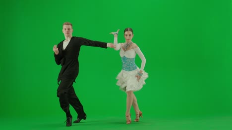 ballroom dancers in green screen