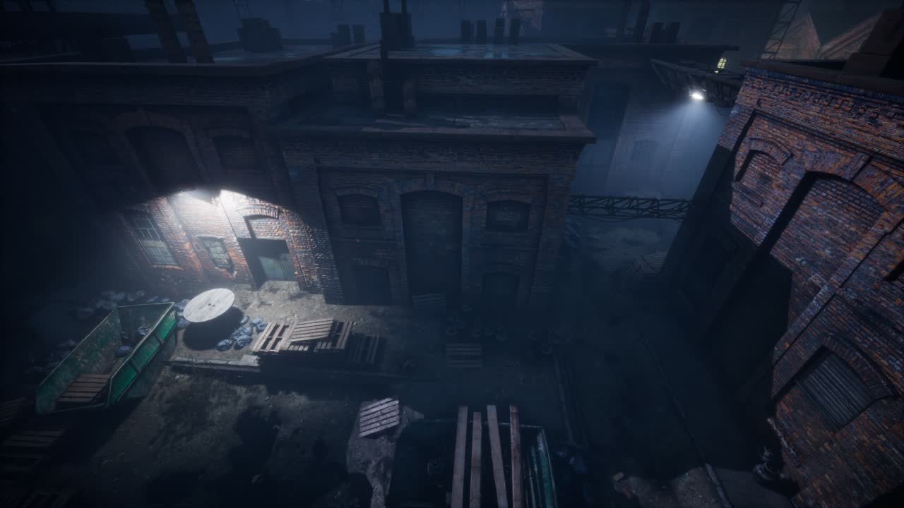 옛 공장 의 공중 전망