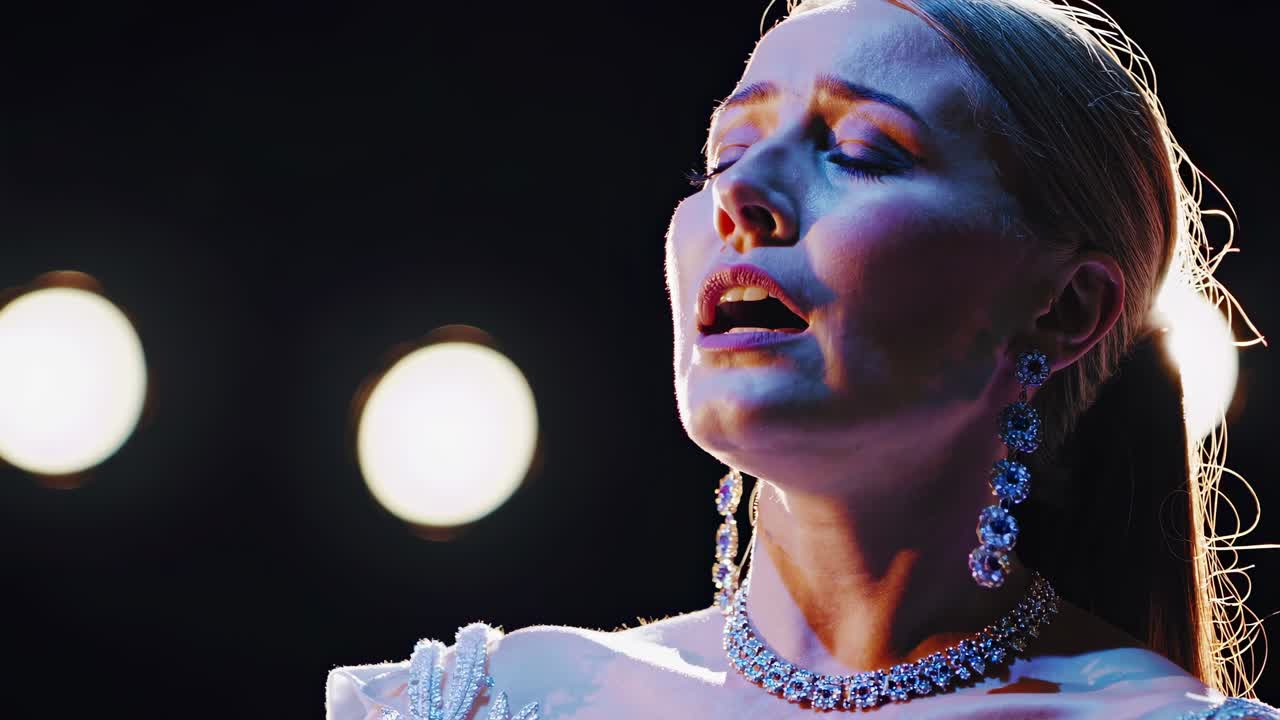 cantante de ópera en el escenario