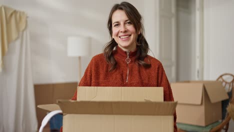 woman moving and smiling