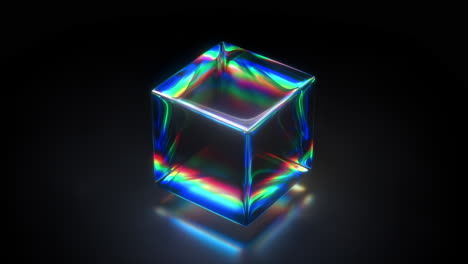 loop a colorful 3d prism cube featuring amazing light reflections that mesmerize the viewer