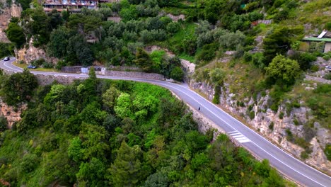 Coastal-Roads-Over-Steep-Mountains-Of-Amalfi-Coast-In-Campania,-Italy