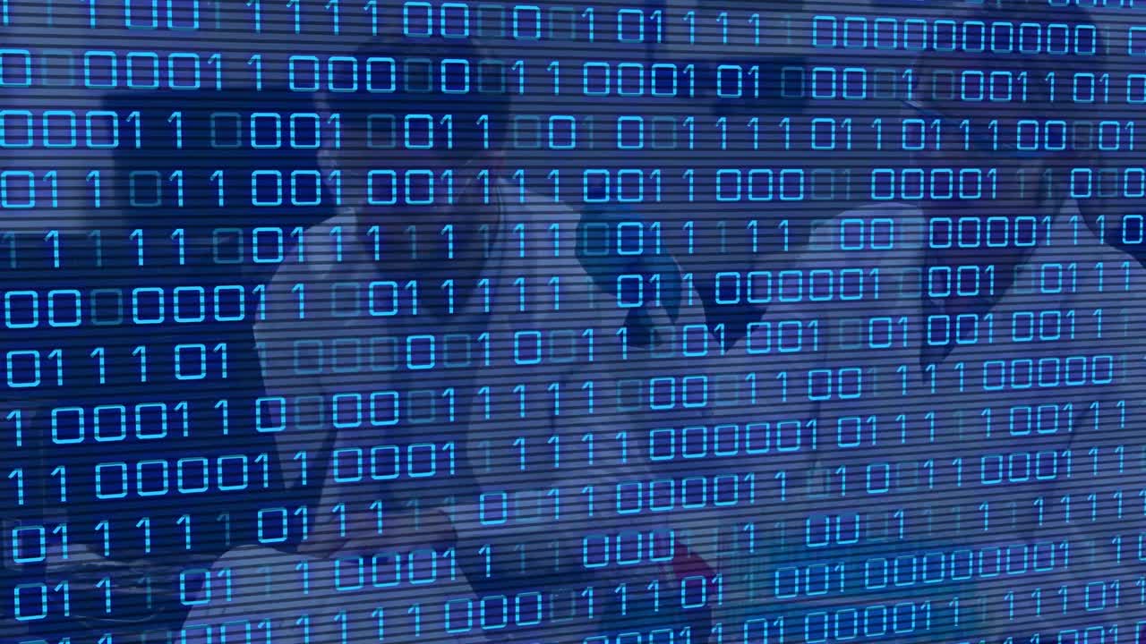 animación del procesamiento de datos sobre diversos científicos en el laboratorio