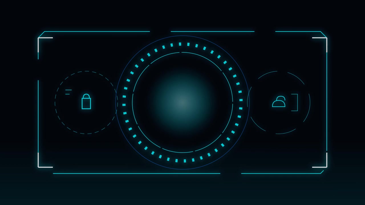 Futuristic Digital Interface With Rotating Circular Loading Element