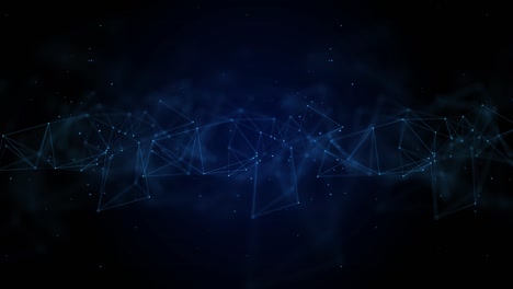 4k abstract plexus blue geometrical shapes connection and web loop animation.