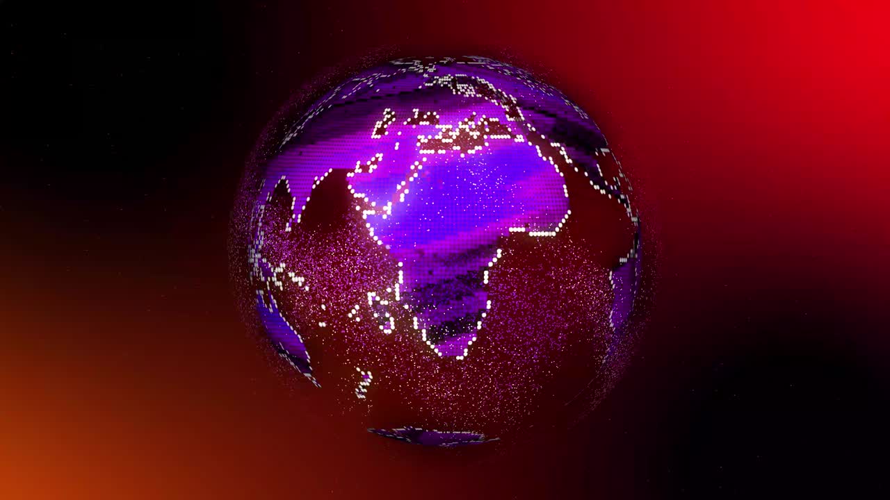 animación digital del globo terrestre girando. tecnología de fondo de noticias animación del globo terrenal.