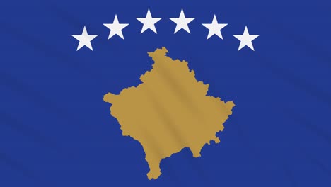 kosovo flag waving cloth background, loop