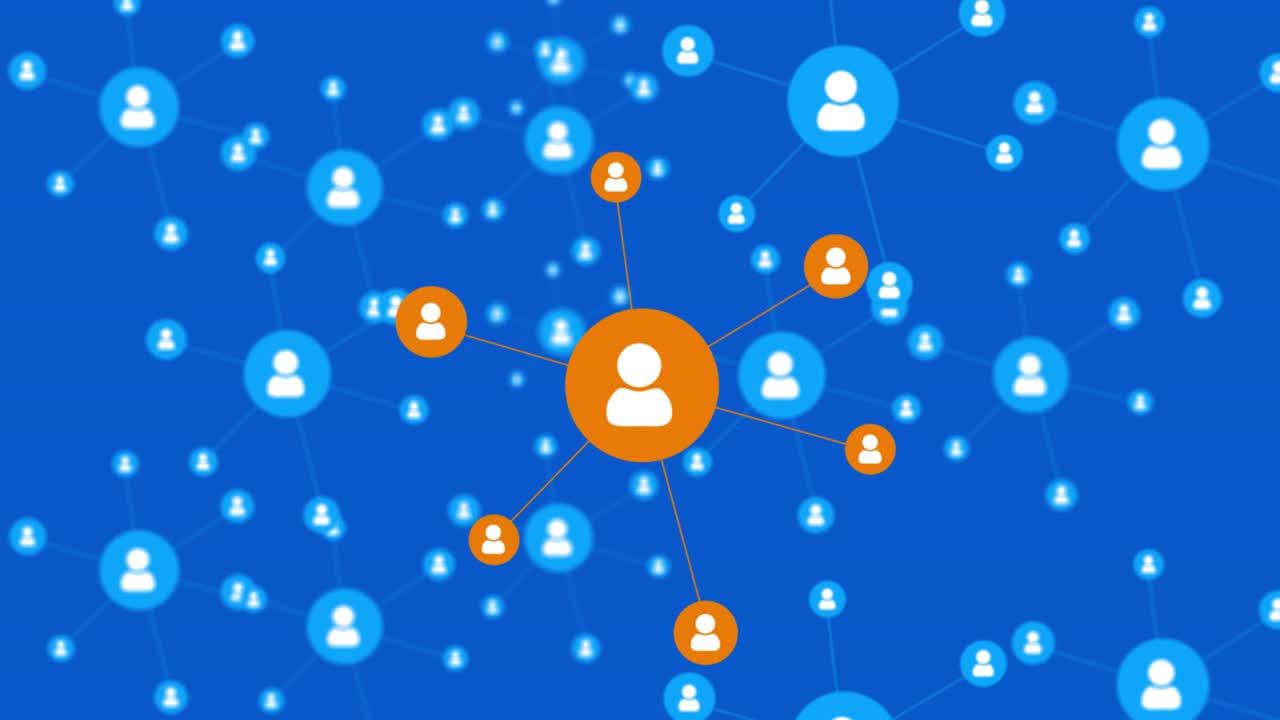 Internet and social media network connection connecting people seamless loop background global