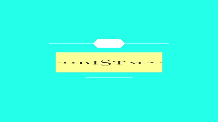 Modern Merry Christmas text on blue background
