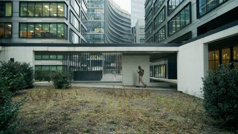 urban courtyard scene with modern architecture