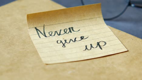 inspirational note: never give up