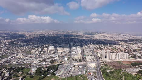 jerusalem city wide aerial flight view