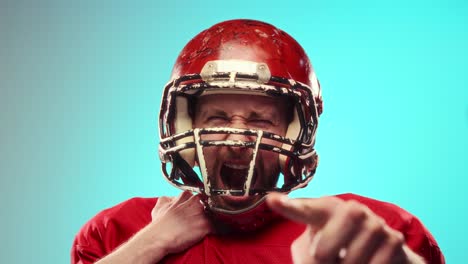 excited football player