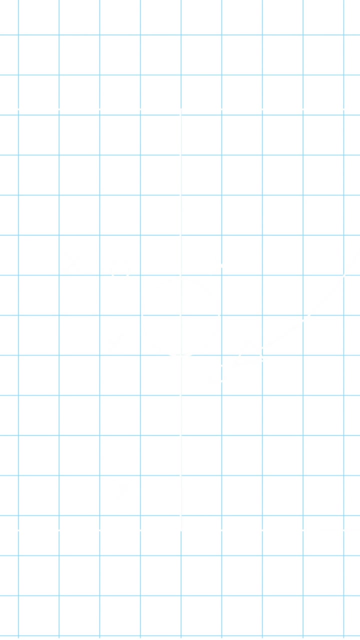 Grid paper background with red margin line and blue squares animation