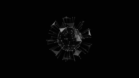 geometric digital plexus flying through a complex digital network technology big data artificial