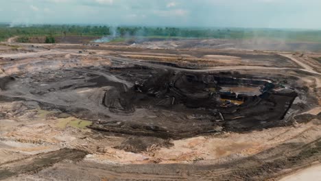 open-pit coal mine - surface mining in berau, indonesia