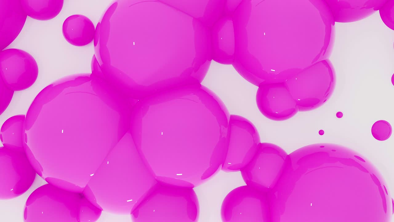 Abstract 3d shapes color bubbles on wal. Set of 5 different color. Seamless loop 4k animation footage.