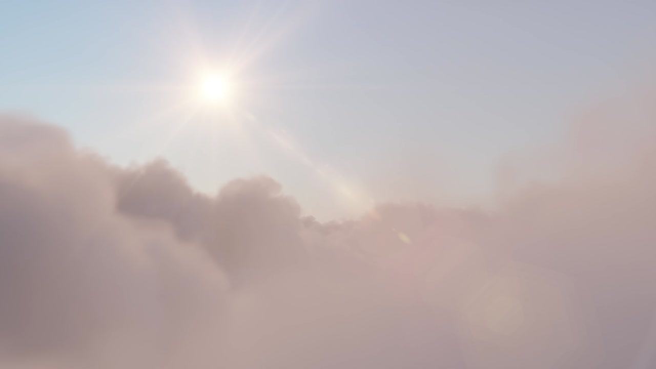 아름다운 빛으로 움직이는 구름빛을 통해 비행