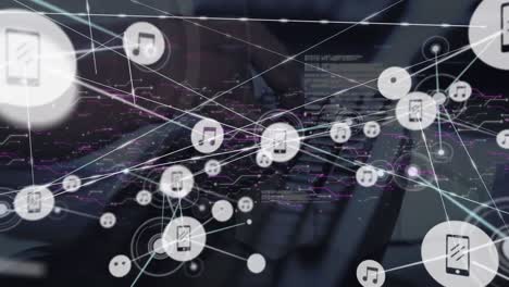 Animation-of-network-of-connections-over-hands-using-computer