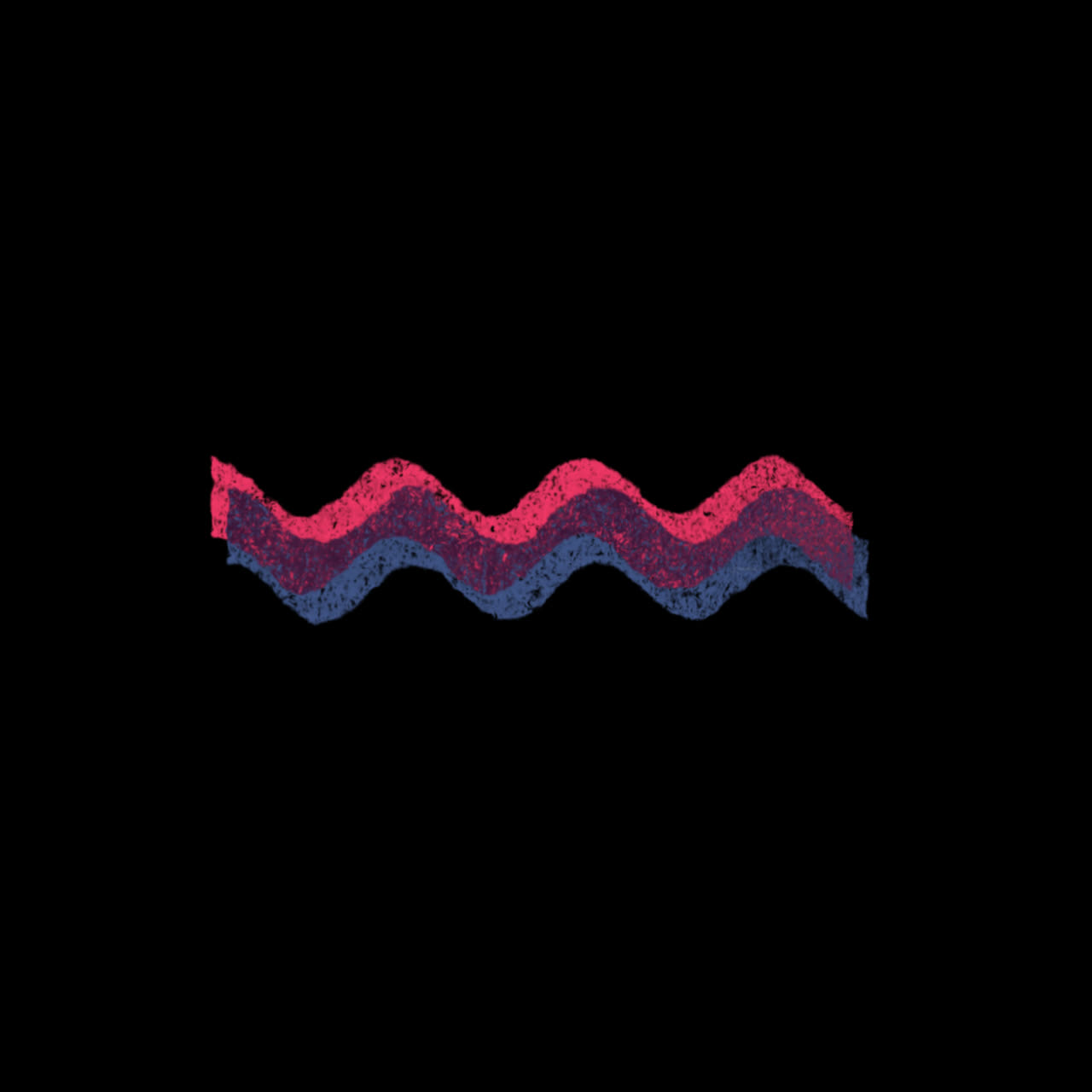 Animated Wavy Line with Grunge Texture on Black Background