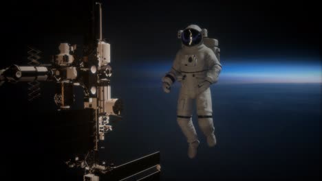 International-Space-Station-and-astronaut-in-outer-space-over-the-planet-Earth