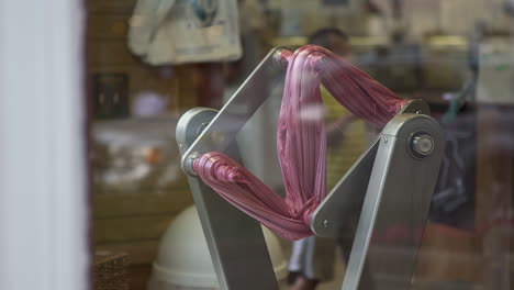 taffy being made in storefront window