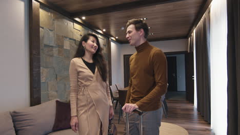 couple in a modern hotel room