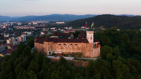 ljubljana castle complex on the castle hill above downtown ljubljana, slovenia