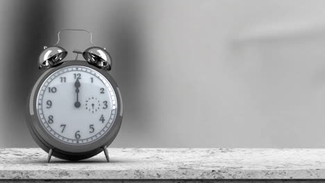 animación de reloj en movimiento y espacio de copia en fondo gris en movimiento