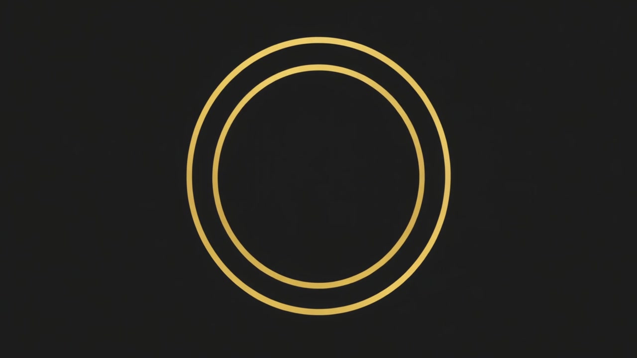 Animated Golden Concentric Circles Expanding on Dark Background
