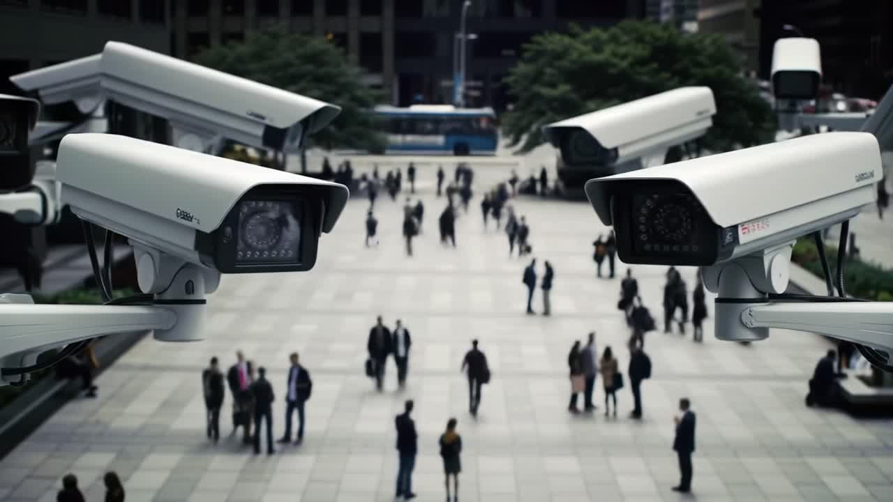Surveillance in the City: An Aerial Perspective on Urban Foot Traffic Captured by Multiple CCTV Cameras Overseeing a Busy Public Space