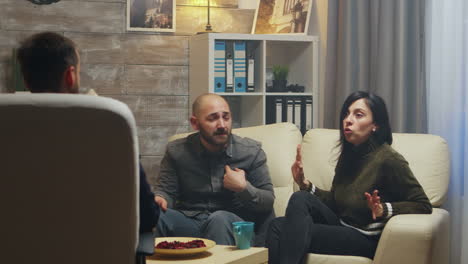 young couple with a bad relationship trying to solve their conflicts